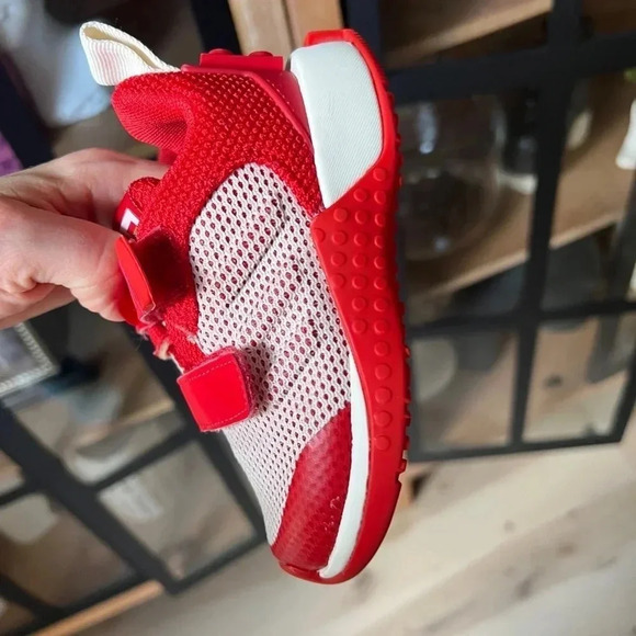 Adidas x LEGOS sneakers toddler boy red Velcro straps adjustable shoes sport pro - Picture 5 of 7